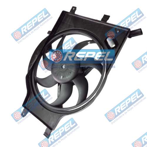 Eletroventilador GMV (Ventoinha) Radiador Palio Siena Strada 2010> Com AR 385mm 7Pás