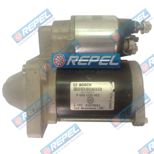 Motor Partida Bosch 12V 9D Fiat Palio Strada Fiorino Idea Uno Punto Idea 2009> Motor Fire 1.0 1.3 1.4