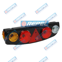 Conjunto Lanterna Traseira Com Triangulo Carretar e Implementos Rodofort e Adaptação Lado Direito Com Lanterna Lateral LED