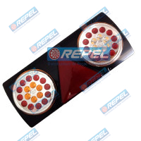 Conjunto Lanterna Traseira LED 24v Transbordo Santa Izabel e Adaptações Implementos e Carretas Lado Direito