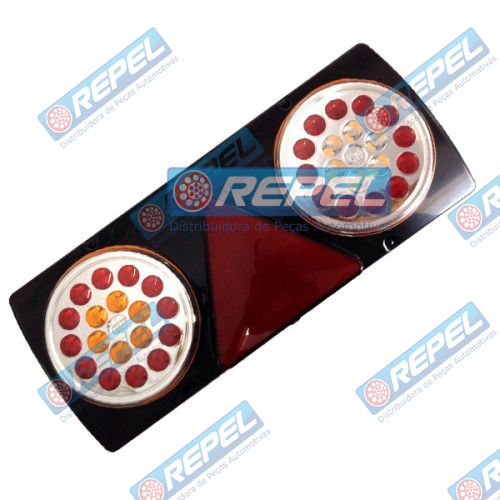 Conjunto Lanterna Traseira LED 24v Transbordo Santa Izabel e Adaptações Implementos e Carretas Lado Direito