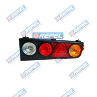 Conjunto Lanterna Traseira Carretas Semi Reboques Implementos Randon Com Triangulo Lado Esquerdo
