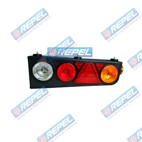Conjunto Lanterna Traseira Carretas Semi Reboques Implementos Randon Com Triangulo Lado Esquerdo