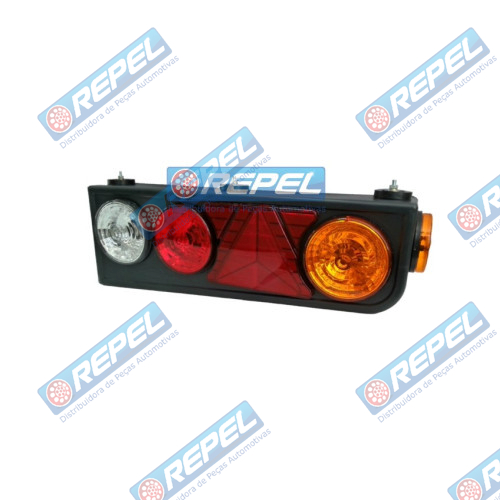 Conjunto Lanterna Traseira Carretas Semi Reboques Implementos Randon Com Triangulo Lado Direito