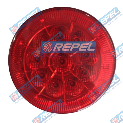 Lanterna Traseira LED 24V Vermelha Carretas e Implementos Randon e Outros 125MM Redonda