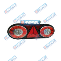 Conjunto Lanterna LED 24V Adaptação Carretas Implementos Cegonhas Caminhões Lado Esquerdo Com Triangulo 