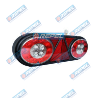 Conjunto Lanterna LED 24V Adaptação Carretas Implementos Cegonhas Caminhões Lado Direito Com Triangulo 