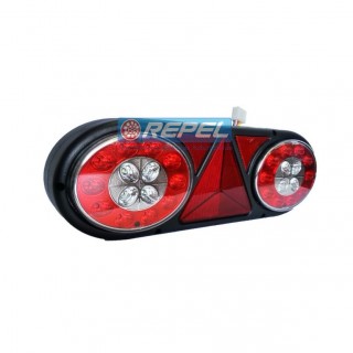 Conjunto Lanterna LED 24V Adaptação Carretas Implementos Cegonhas Caminhões Lado Direito Com Triangulo 