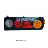 Conjunto Lanterna Traseira LED Carreta Randon 2008> Lado Esquerda Com Triangulo Rodotrem Bitrem 