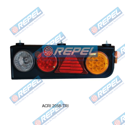 Conjunto Lanterna Traseira LED Carreta Randon 2008> Lado Esquerda Com Triangulo Rodotrem Bitrem 