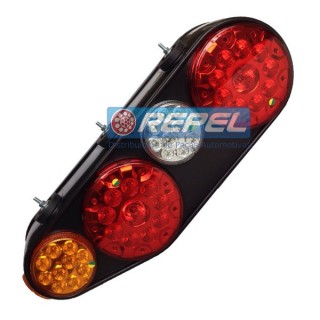 Conjunto Lanterna Traseira LED Carretas Semi Reboques Implementos NOMA Com Triangulo Lado Direito