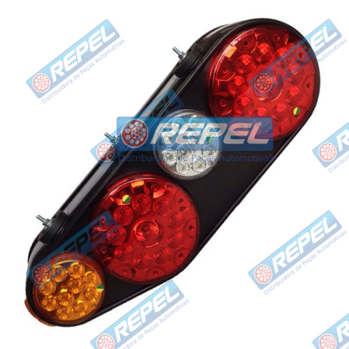 Conjunto Lanterna Traseira LED Carretas Semi Reboques Implementos NOMA Lado Esquerdo