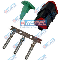 Conector Elétrico Repel RP1003106 Deutsch DT06-3S-E004 Deutsch DT063SE004