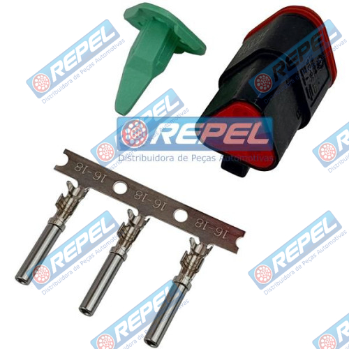 Conector Elétrico Repel RP1003106 Deutsch DT06-3S-E004 Deutsch DT063SE004
