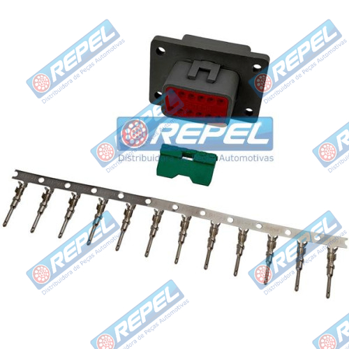 Conector Elétrico Repel RP1003166 Deutsch DT04-12PA-L012 Detsch DT0412PAL012