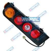 Conjunto Lanterna Traseira Com ABA Carretas Semi Reboques Implementos Randon Com Triangulo Lado Esquerdo