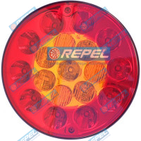 Lanterna Traseira LED Bivolt Carretas Barcos Implementos Reboque Redonda Meia Luz e Freio e Seta (VM e AM ) 135MM 13,5Cm Multifuncional