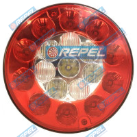 Lanterna Traseira LED Bivolt Multifunção Universal Carretas Implementos Carretinhas Vermelha e Cristal