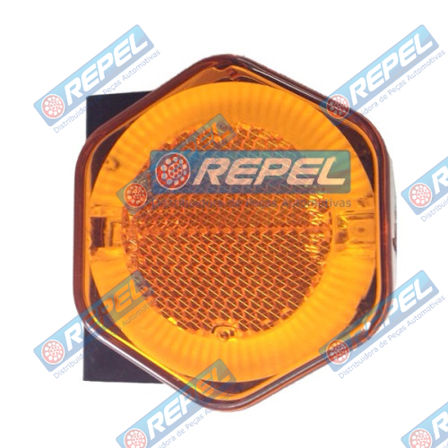 Lanterna Lateral LED Bivolt Amarela Com Suporte Adaptação Carretas Implementos e Outros