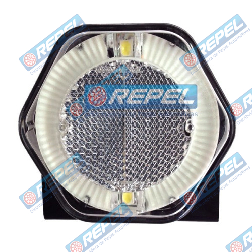 Lanterna Lateral LED Bivolt Cristal Com Suporte Adaptação Carretas Implementos e Outros . 