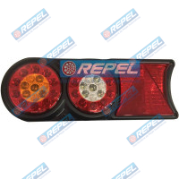 Conjunto Lanterna LED Bivolt12V 24V Circle Light (conector 6 vias) Carretas Implementos Universal 174mm x 458m Lado Esquerdo