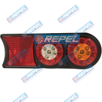 Conjunto Lanterna LED Bivolt12V 24V Circle Light (conector 6 vias) Carretas Implementos Universal 174mm x 458m Lado Direito