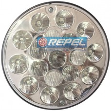 Lanterna Traseira LED Bivolt Carretas Barcos Implementos Reboque Redonda Meia Luz e Freio e Ré (VM e CR) 135MM 13,5Cm