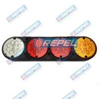 Conjunto Lanterna LED 24V Adaptação Carretas Implementos Cegonhas Caminhões Fixação Superior Lado Direito