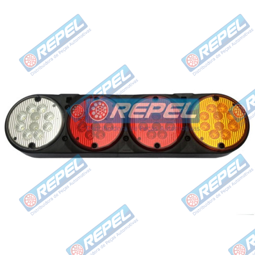 Conjunto Lanterna LED 24V Adaptação Carretas Implementos Cegonhas Caminhões Fixação Superior Lado Direito