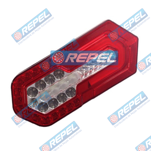 Lanterna Traseira LED Bivolt 12V 24V Universal Carretas e Implementos e Adaptaçãoes Carretinhas e Outros (Tamanho 303mm X 132mm x30mm ) Com Guia de Luz