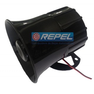 Sirene Eletrônica 12V Grande Universal Tamanho 10x10x11cm 
