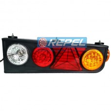 Conjunto Lanterna Traseira LED Carretas Semi Reboques Implementos Randon Com Triangulo Lado Esquerdo