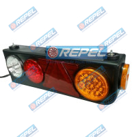 Conjunto Lanterna Traseira LED Carretas Semi Reboques Implementos Randon Com Triangulo Lado Direito