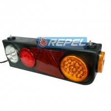 Conjunto Lanterna Traseira LED Carretas Semi Reboques Implementos Randon Com Triangulo Lado Direito