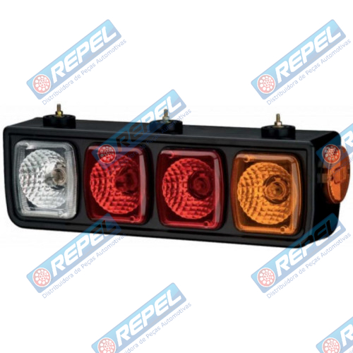 Conjunto Lanterna Traseira Carreta Guerra Moderna Cromada Lado Direito