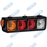 Conjunto Lanterna Traseira Carreta Guerra Moderna Cromada Lado Esquerdo